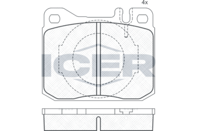 180324 ICER Комплект тормозных колодок, дисковый тормоз