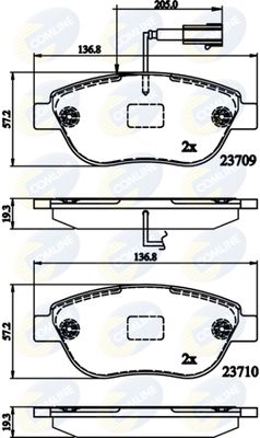 CBP12140 COMLINE Комплект тормозных колодок, дисковый тормоз