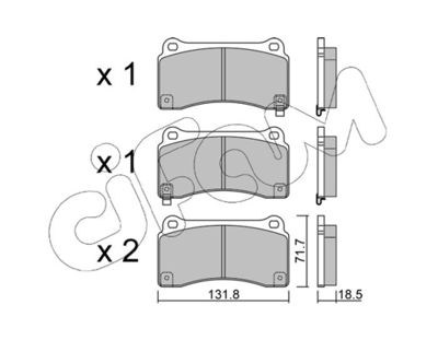 82211570 CIFAM Комплект тормозных колодок, дисковый тормоз