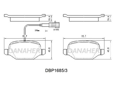 DBP16853 DANAHER Комплект тормозных колодок, дисковый тормоз