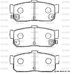 SN564P ADVICS Комплект тормозных колодок, дисковый тормоз