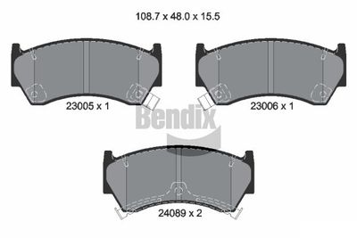 BPD1903 BENDIX Braking Комплект тормозных колодок, дисковый тормоз