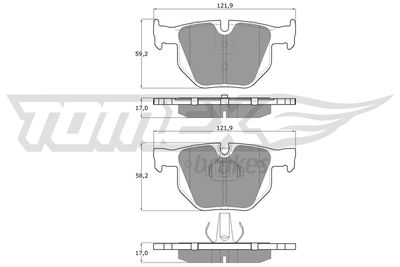 TX1524 TOMEX Brakes Комплект тормозных колодок, дисковый тормоз