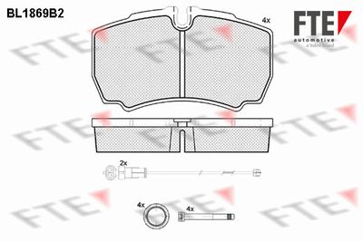 BL1869B2 FTE Комплект тормозных колодок, дисковый тормоз