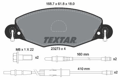 2327301 TEXTAR Комплект тормозных колодок, дисковый тормоз