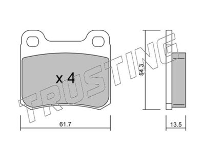 0940 TRUSTING Комплект тормозных колодок, дисковый тормоз