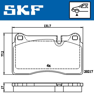 VKBP80609 SKF Комплект тормозных колодок, дисковый тормоз