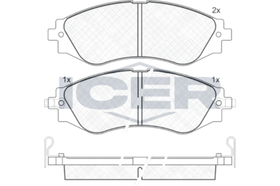 181260 ICER Комплект тормозных колодок, дисковый тормоз