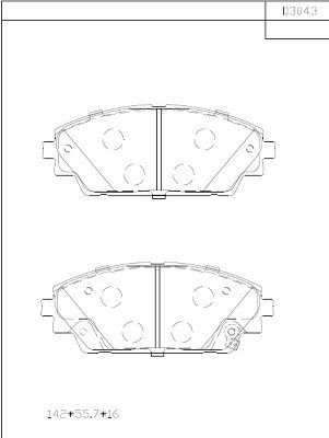 KD3043 ASIMCO Комплект тормозных колодок, дисковый тормоз