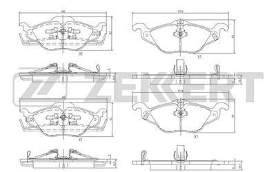 BS2835 ZEKKERT Комплект тормозных колодок, дисковый тормоз