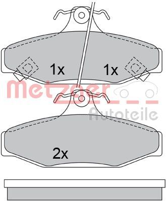 1170662 METZGER Комплект тормозных колодок, дисковый тормоз