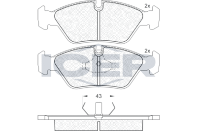 180423 ICER Комплект тормозных колодок, дисковый тормоз