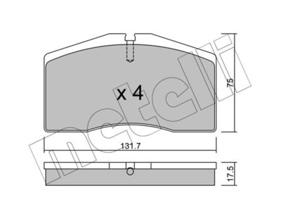2208900 METELLI Комплект тормозных колодок, дисковый тормоз