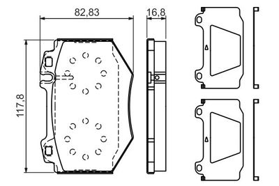 0986494352 BOSCH Комплект тормозных колодок, дисковый тормоз