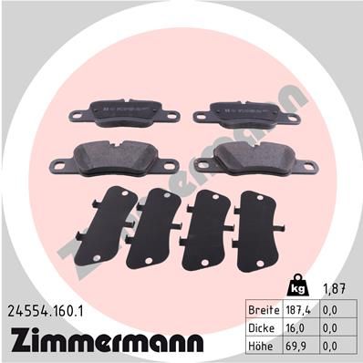 245541601 ZIMMERMANN Комплект тормозных колодок, дисковый тормоз