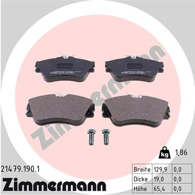 214791901 ZIMMERMANN Комплект тормозных колодок, дисковый тормоз