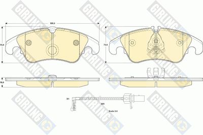 6119081 GIRLING Комплект тормозных колодок, дисковый тормоз