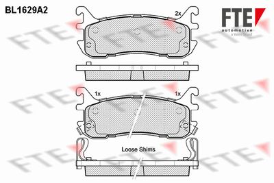 BL1629A2 FTE Комплект тормозных колодок, дисковый тормоз