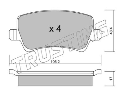 6920 TRUSTING Комплект тормозных колодок, дисковый тормоз