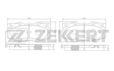 BS1002 ZEKKERT Комплект тормозных колодок, дисковый тормоз