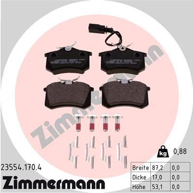 235541704 ZIMMERMANN Комплект тормозных колодок, дисковый тормоз