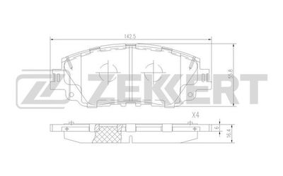 BS1529 ZEKKERT Комплект тормозных колодок, дисковый тормоз