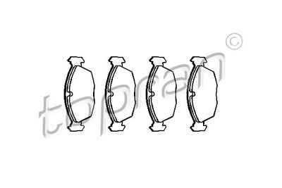 202464 TOPRAN Комплект тормозных колодок, дисковый тормоз