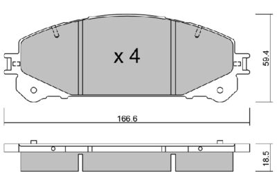 BPTO1016 AISIN Комплект тормозных колодок, дисковый тормоз