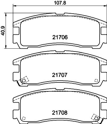 8DB355027241 HELLA Комплект тормозных колодок, дисковый тормоз