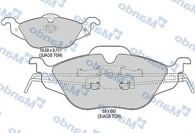 MBF015134 MANDO Комплект тормозных колодок, дисковый тормоз