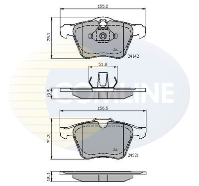 CBP01608 COMLINE Комплект тормозных колодок, дисковый тормоз