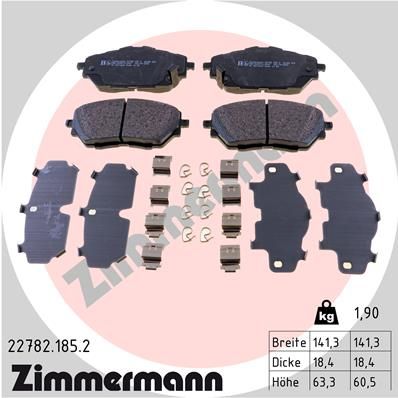 227821852 ZIMMERMANN Комплект тормозных колодок, дисковый тормоз