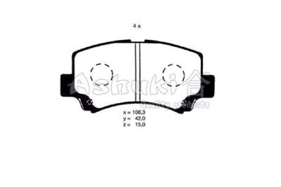 K01218 ASHUKI by Palidium Комплект тормозных колодок, дисковый тормоз
