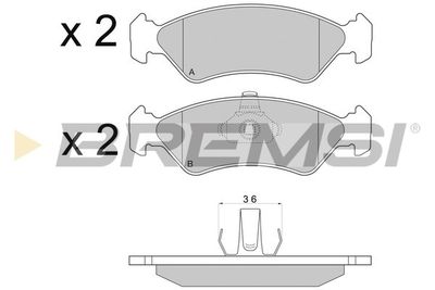 BP2671 BREMSI Комплект тормозных колодок, дисковый тормоз