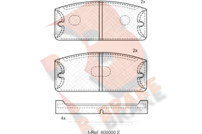 RB0021 R BRAKE Комплект тормозных колодок, дисковый тормоз
