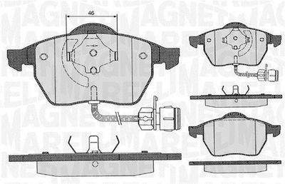 363916060130 MAGNETI MARELLI Комплект тормозных колодок, дисковый тормоз