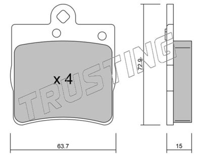 3520 TRUSTING Комплект тормозных колодок, дисковый тормоз
