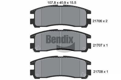 BPD1835 BENDIX Braking Комплект тормозных колодок, дисковый тормоз