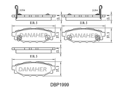 DBP1999 DANAHER Комплект тормозных колодок, дисковый тормоз