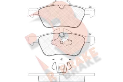 RB1434 R BRAKE Комплект тормозных колодок, дисковый тормоз