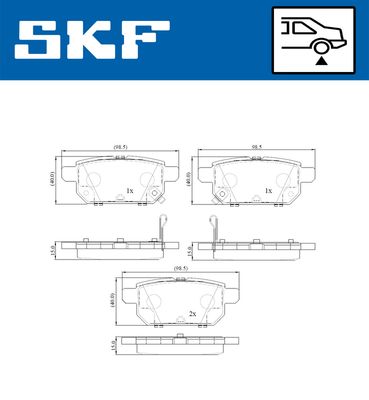 VKBP90192A SKF Комплект тормозных колодок, дисковый тормоз