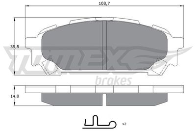 TX1560 TOMEX Brakes Комплект тормозных колодок, дисковый тормоз