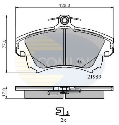 CBP3813 COMLINE Комплект тормозных колодок, дисковый тормоз