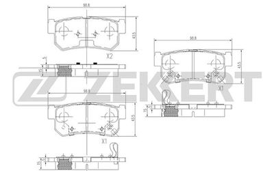 BS1496 ZEKKERT Комплект тормозных колодок, дисковый тормоз