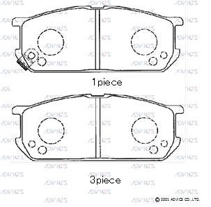 SN902P ADVICS Комплект тормозных колодок, дисковый тормоз