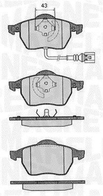 363916060136 MAGNETI MARELLI Комплект тормозных колодок, дисковый тормоз