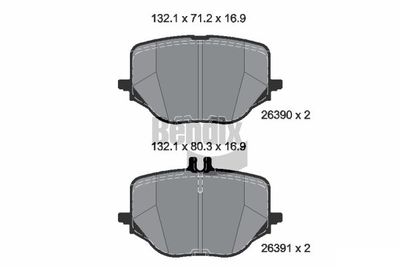 BPD1659 BENDIX Braking Комплект тормозных колодок, дисковый тормоз