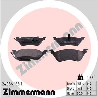 240361651 ZIMMERMANN Комплект тормозных колодок, дисковый тормоз