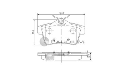 P11343 ASHUKI by Palidium Комплект тормозных колодок, дисковый тормоз