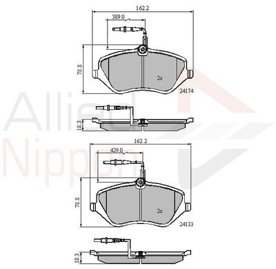 ADB11251 COMLINE Комплект тормозных колодок, дисковый тормоз